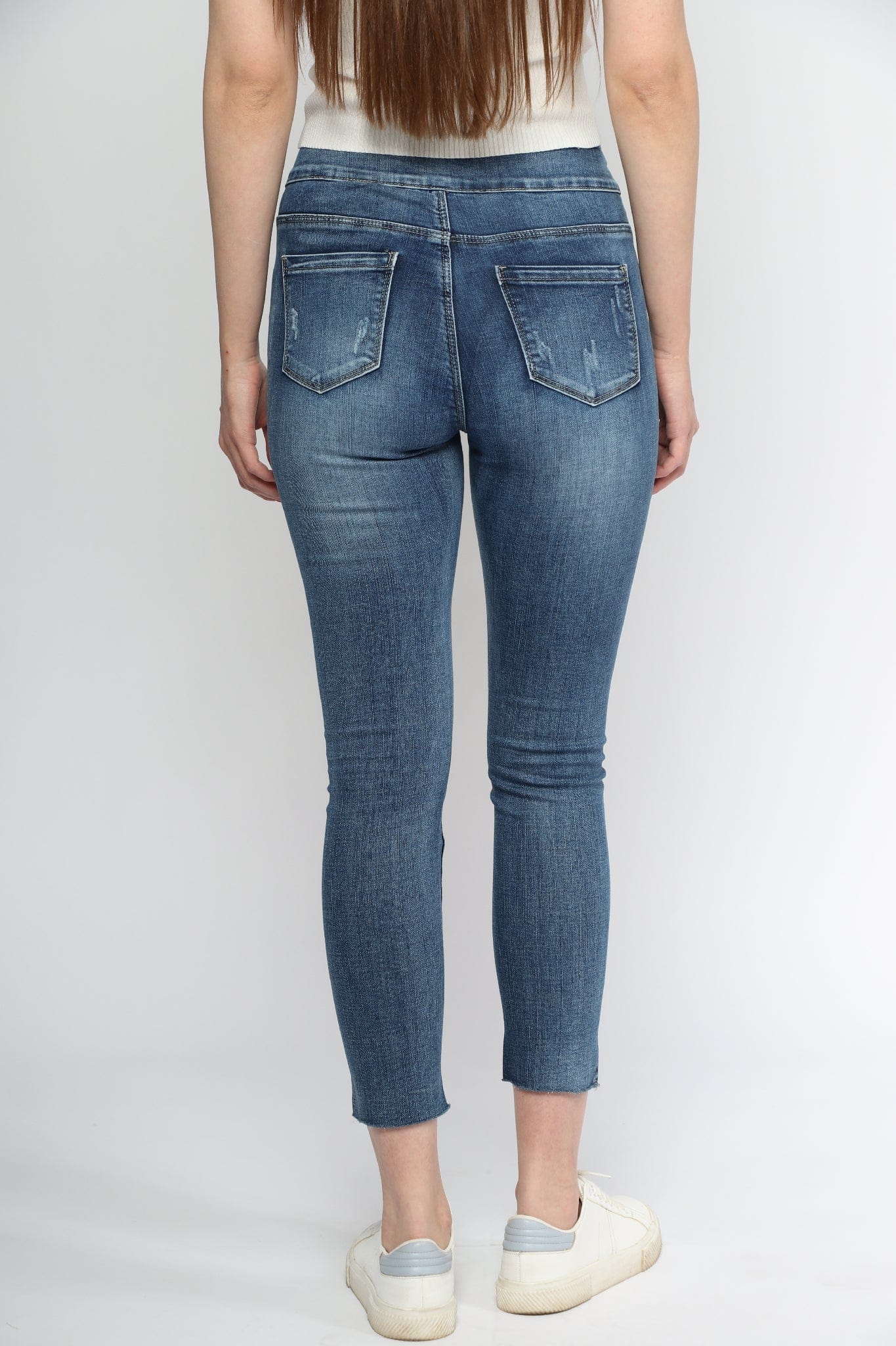 ميكا بنطلون سكيني مقطع هاي ويست طويل نسائي