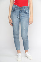 ميكا بنطلون سكيني مقطع هاي ويست طويل نسائي