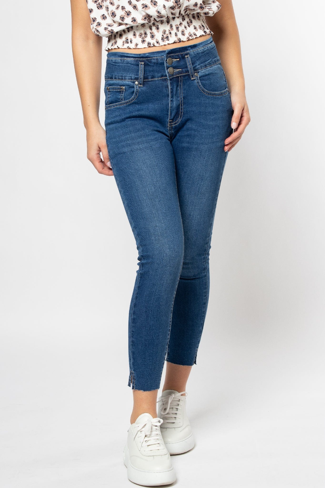 ميكا بنطلون سادة هاي ويست سكيني طويل نسائي