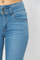 ميكا بنطلون سادة هاي ويست سكيني طويل نسائي