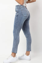 ميكا بنطلون جينز سكيني مقطع طويل نسائي