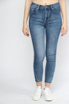 ميكا بنطلون جينز بخصر مرتفع سكيني طويل نسائي