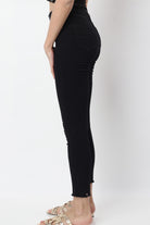 ميكا بنطلون جينز سكيني سادة طويل خصر مرتفع نسائي