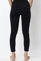 ميكا بنطلون جينز سكيني سادة طويل خصر مرتفع نسائي