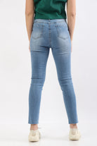 ميكا بنطلون هاي ويست بأزرار وجيوب جانبية طويل نسائي