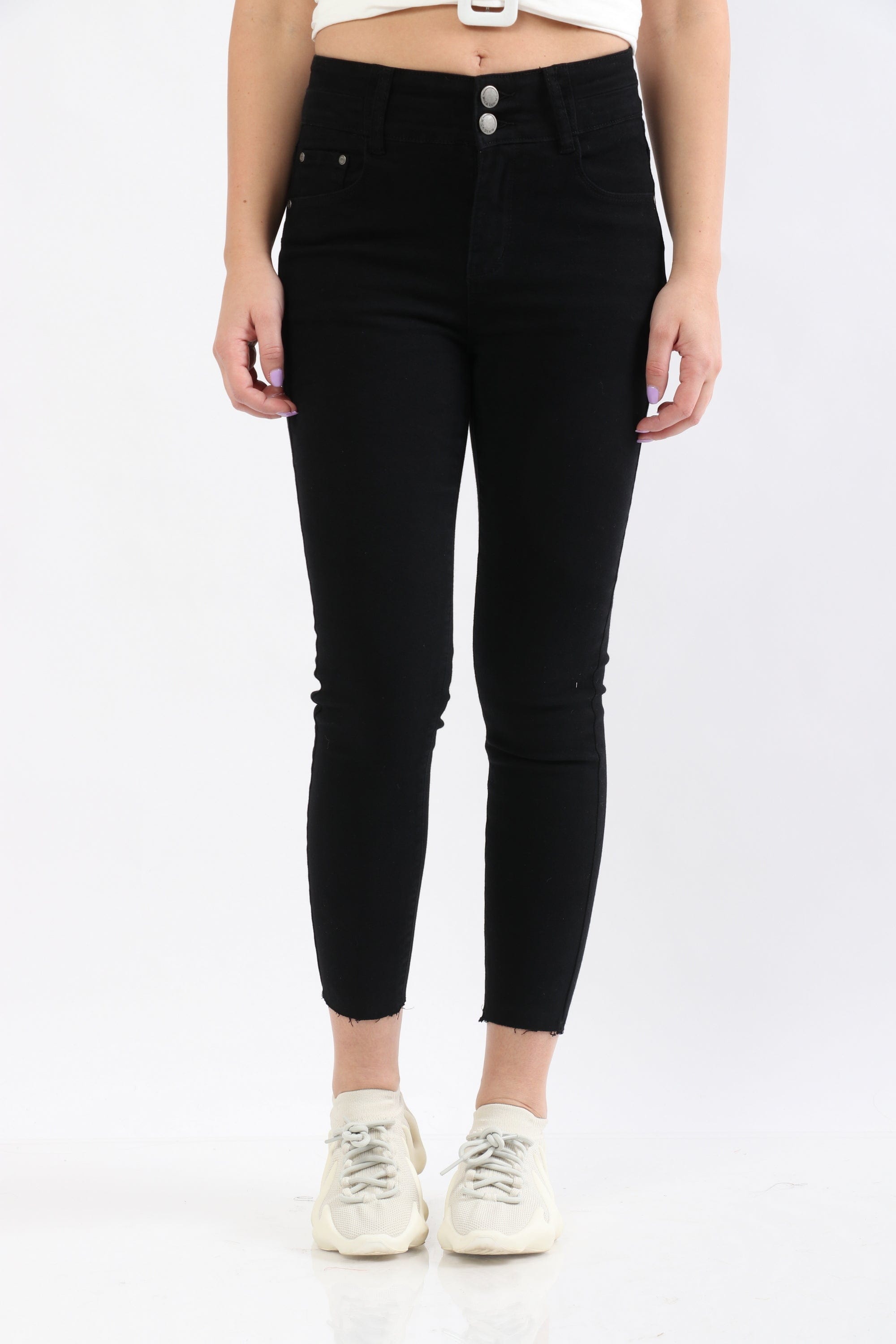 ميكا بنطلون جينز سكيني هاي ويست بزرارين طويل نسائي