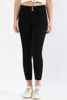 ميكا بنطلون جينز سكيني هاي ويست بزرارين طويل نسائي