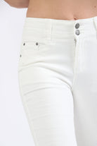 ميكا بنطلون جينز سكيني هاي ويست بزرارين طويل نسائي