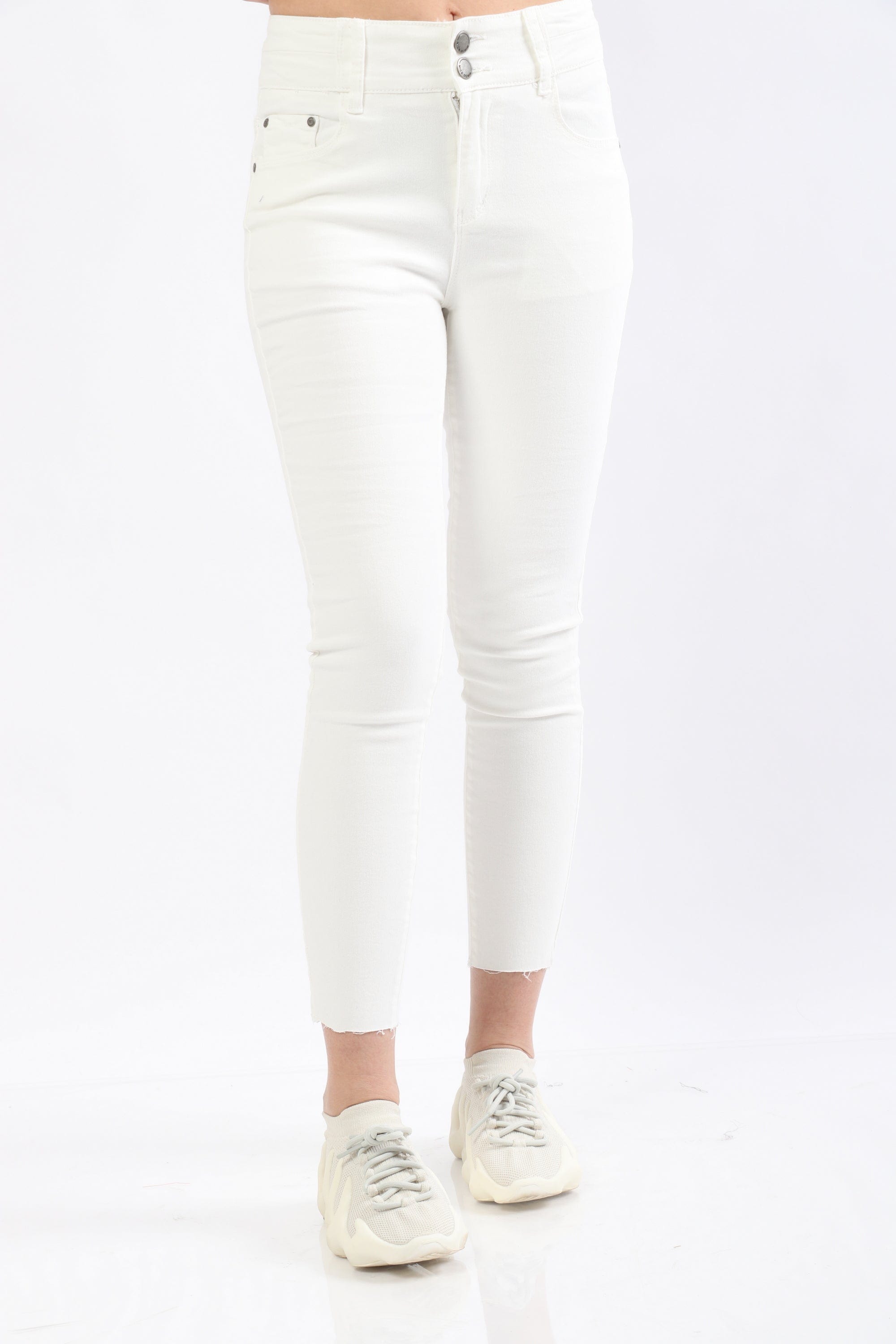 ميكا بنطلون جينز سكيني هاي ويست بزرارين طويل نسائي