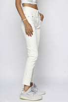 ميكا بنطلون طويل هاي ويست بثلاثة أزرار طويل نسائي