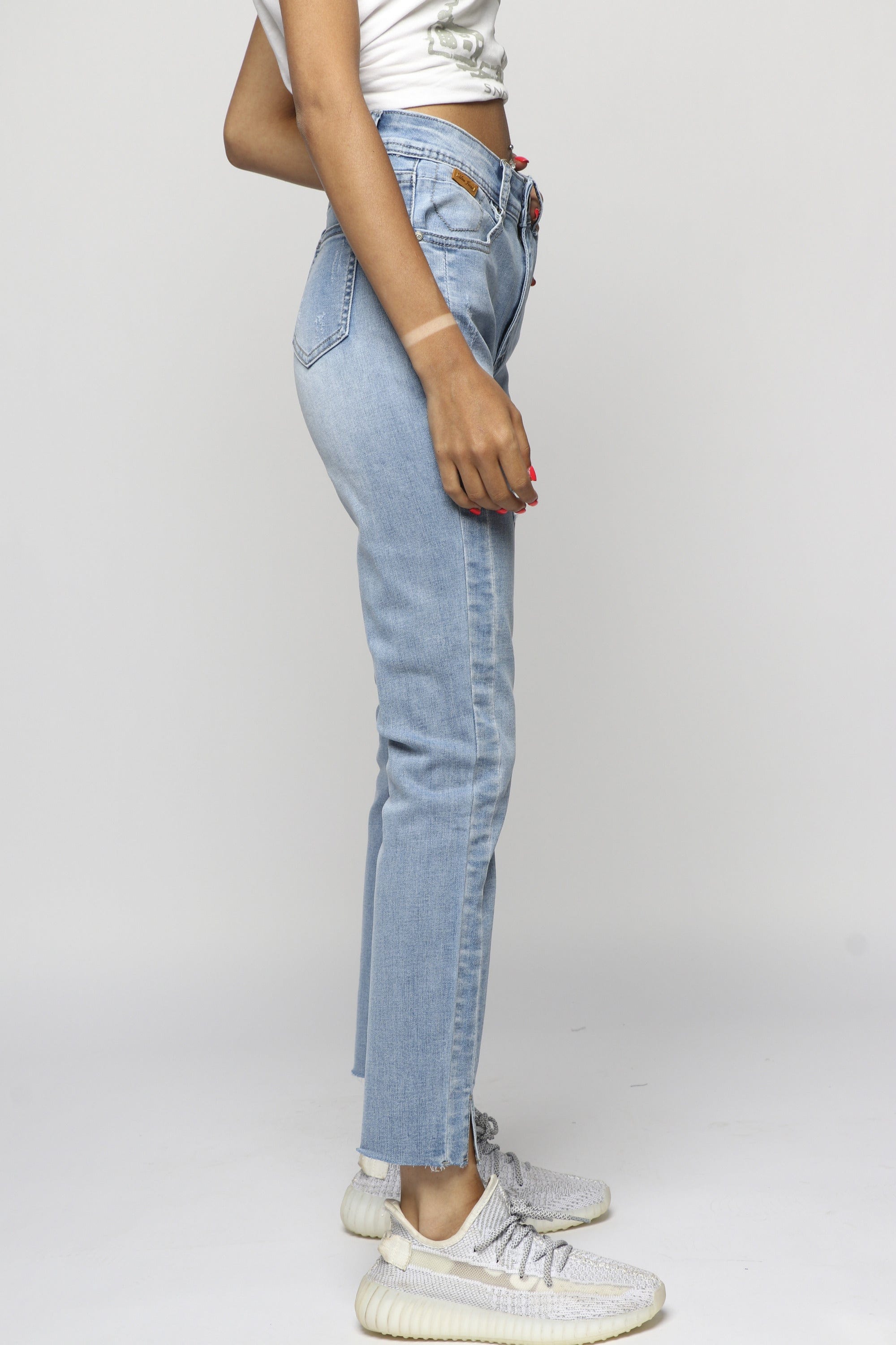 ميكا بنطلون جينز بوي فريند طويل نسائي