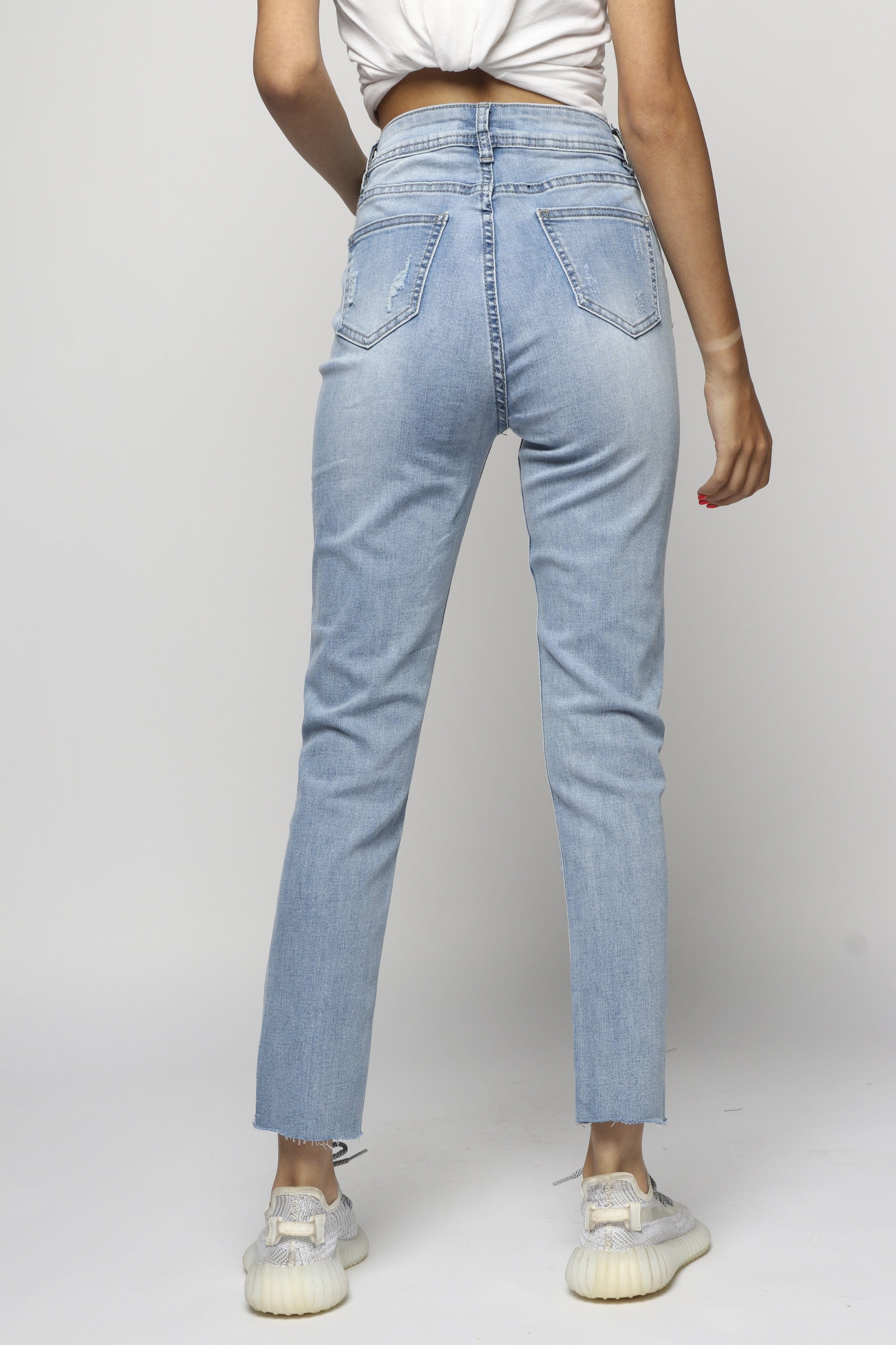 ميكا بنطلون جينز بوي فريند طويل نسائي