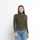 ميكا بلوزة بأكمام طويلة سادة برقبة عالية