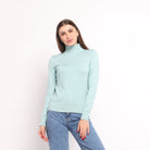 ميكا بلوزة بأكمام طويلة سادة برقبة عالية