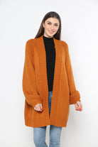 ميكا كارديجان صوف مضلع كم طويل