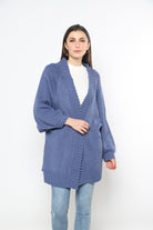 ميكا كارديجان صوف مضلع كم طويل