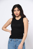 ميكا بلوزة مضلع كت قصير نسائي