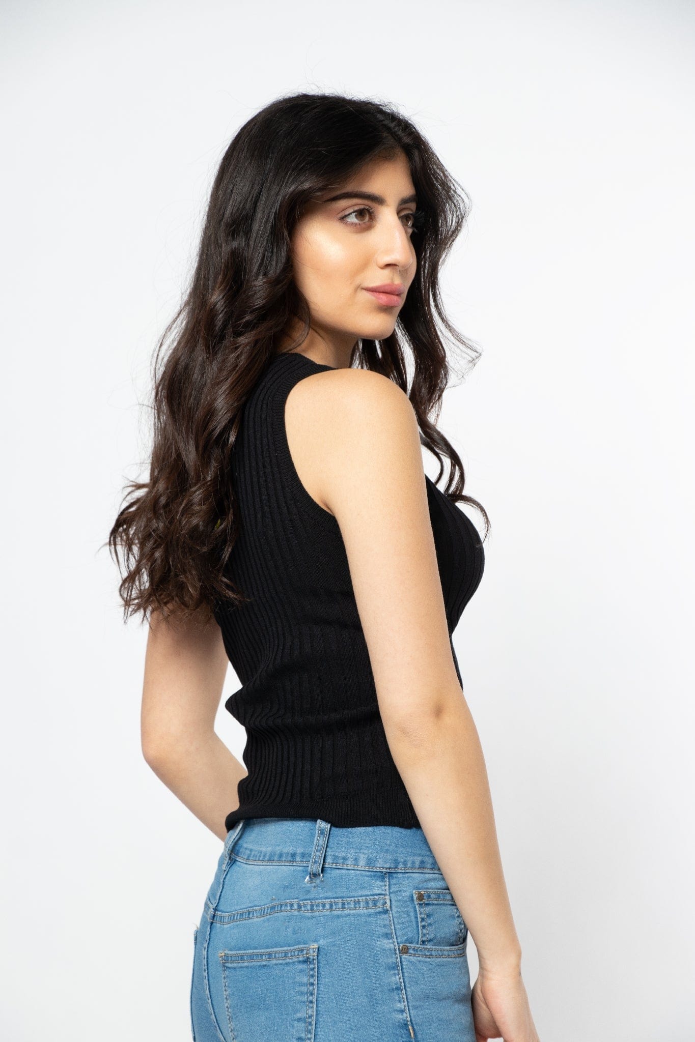 ميكا بلوزة مضلع كت قصير نسائي