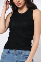 ميكا بلوزة مضلع كت قصير نسائي