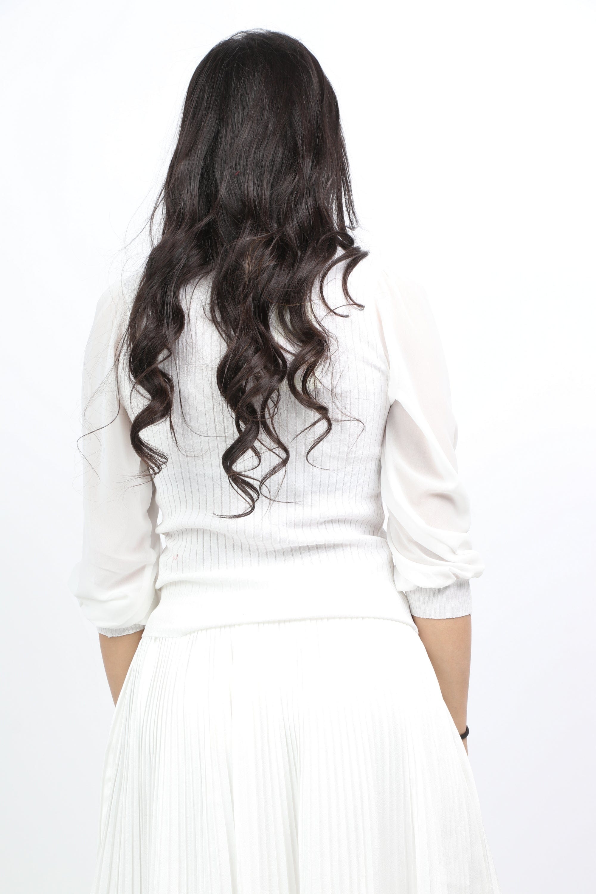 ميكا بلوزة بدي مضلع بأكمام منفوخة نسائي