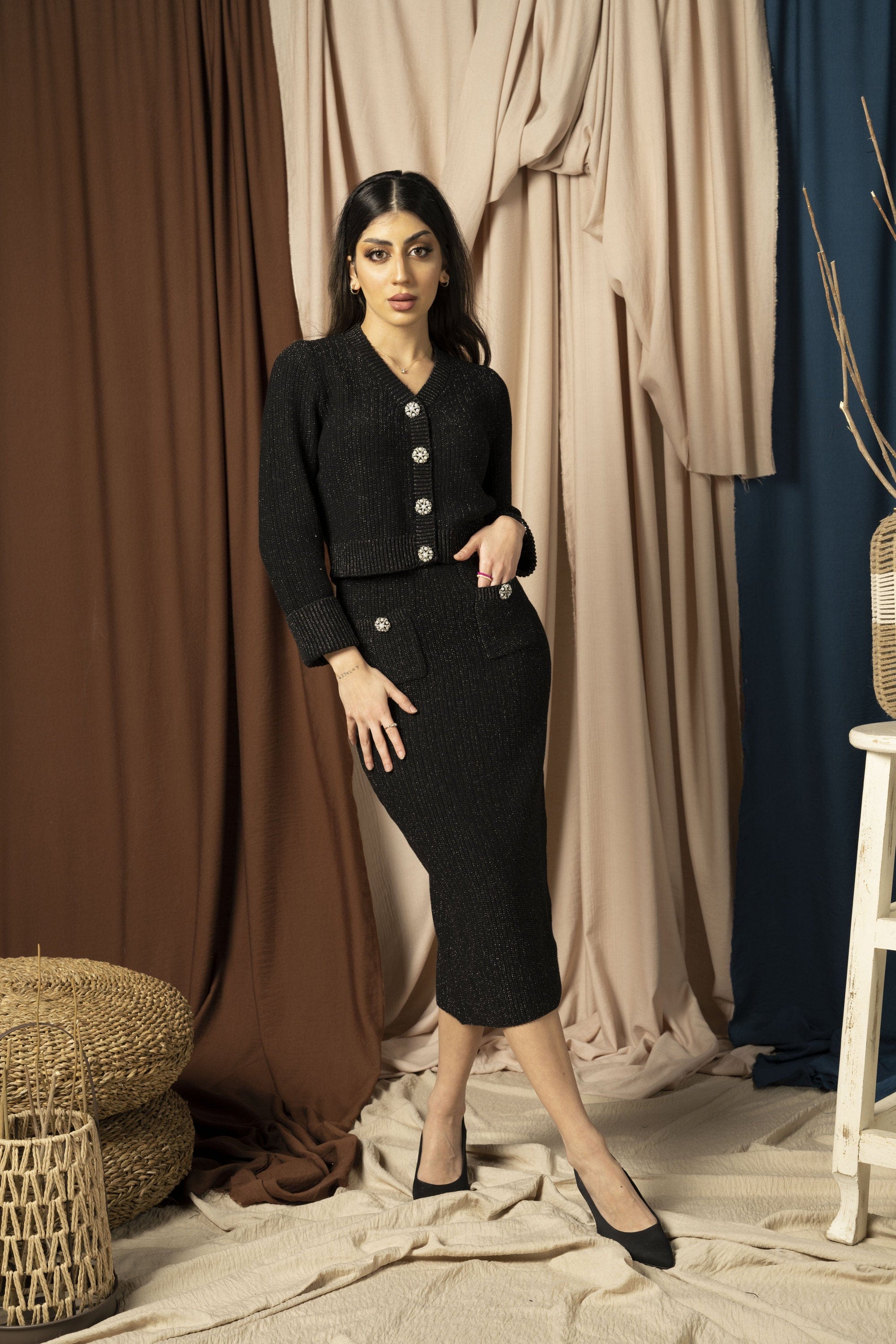 ميكا كارديجان صوف حريمي بأزرار أمامية