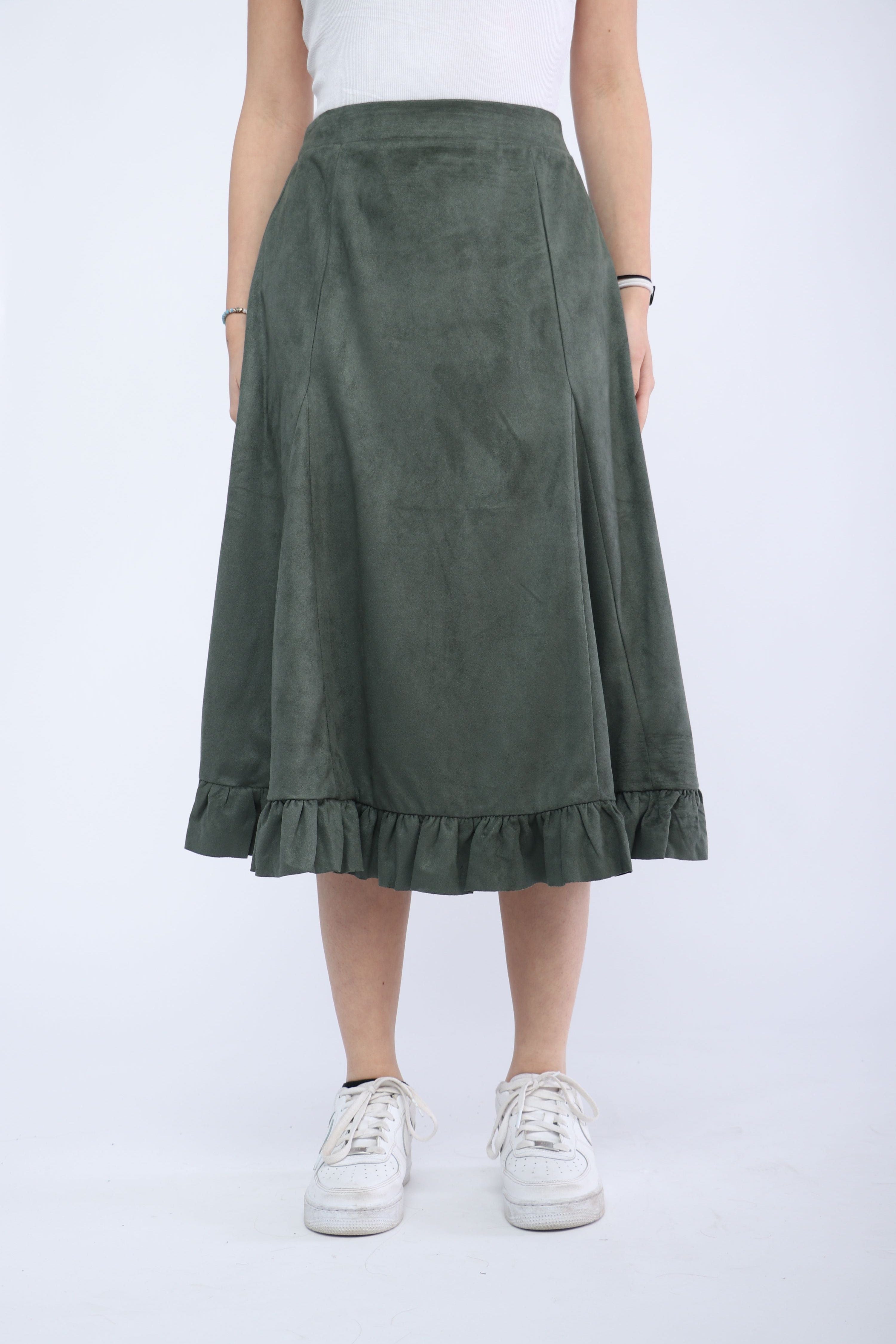 ميكا تنورة ميدي شمواه سادة بكشكش في الذيل