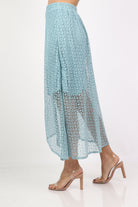 ميكا تنورة ميدي سهرة دانتيل وبوليستر مفتوحة من الأمام