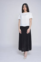 ميكا بلوزة بأكمام قصيرة بوليستر سادة