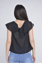 ميكا بلوزة مكشكشة نسائية بفتحة رقبة V