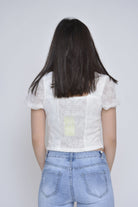 ميكا بلوزة قصيرة نص بطن نص كم بف نسائي