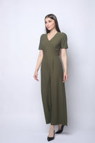 ميكا جمبسوت مفتوح سبعة مخصر سادة كم قصير بنطال واسع طويل نسائي