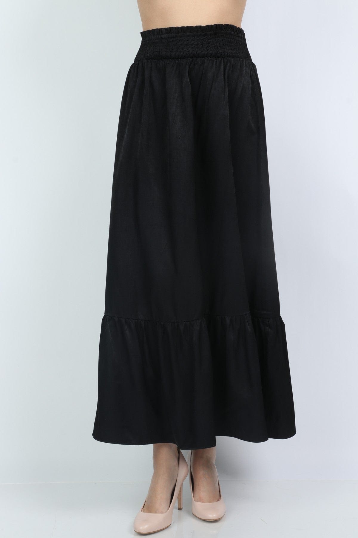 ميكا تنورة طويلة هاي ويست منفوشة مكشكشة من أسفل نسائية