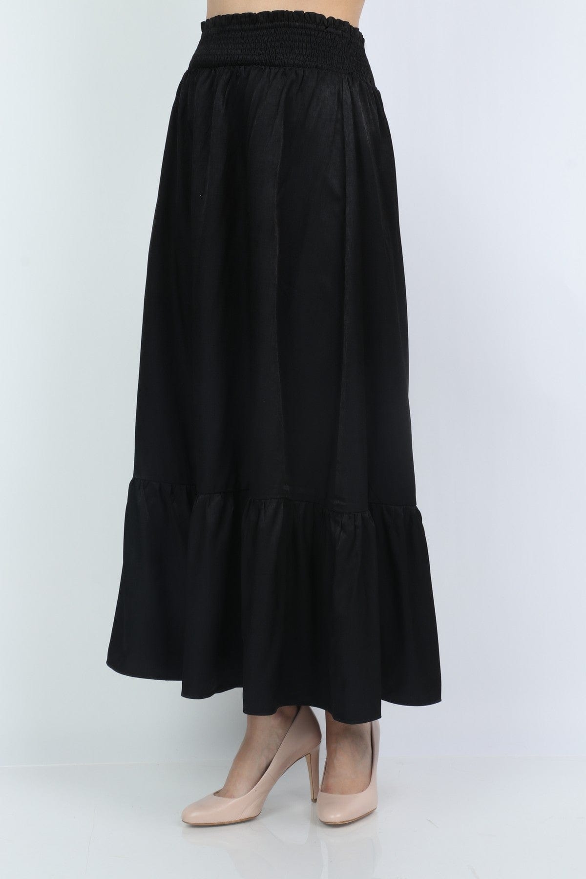 ميكا تنورة طويلة هاي ويست منفوشة مكشكشة من أسفل نسائية