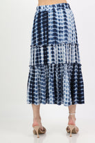 ميكا تنورة ميدي مصبوغة مزينة بكشكش واسعة