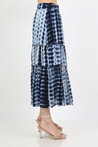 ميكا تنورة ميدي مصبوغة مزينة بكشكش واسعة