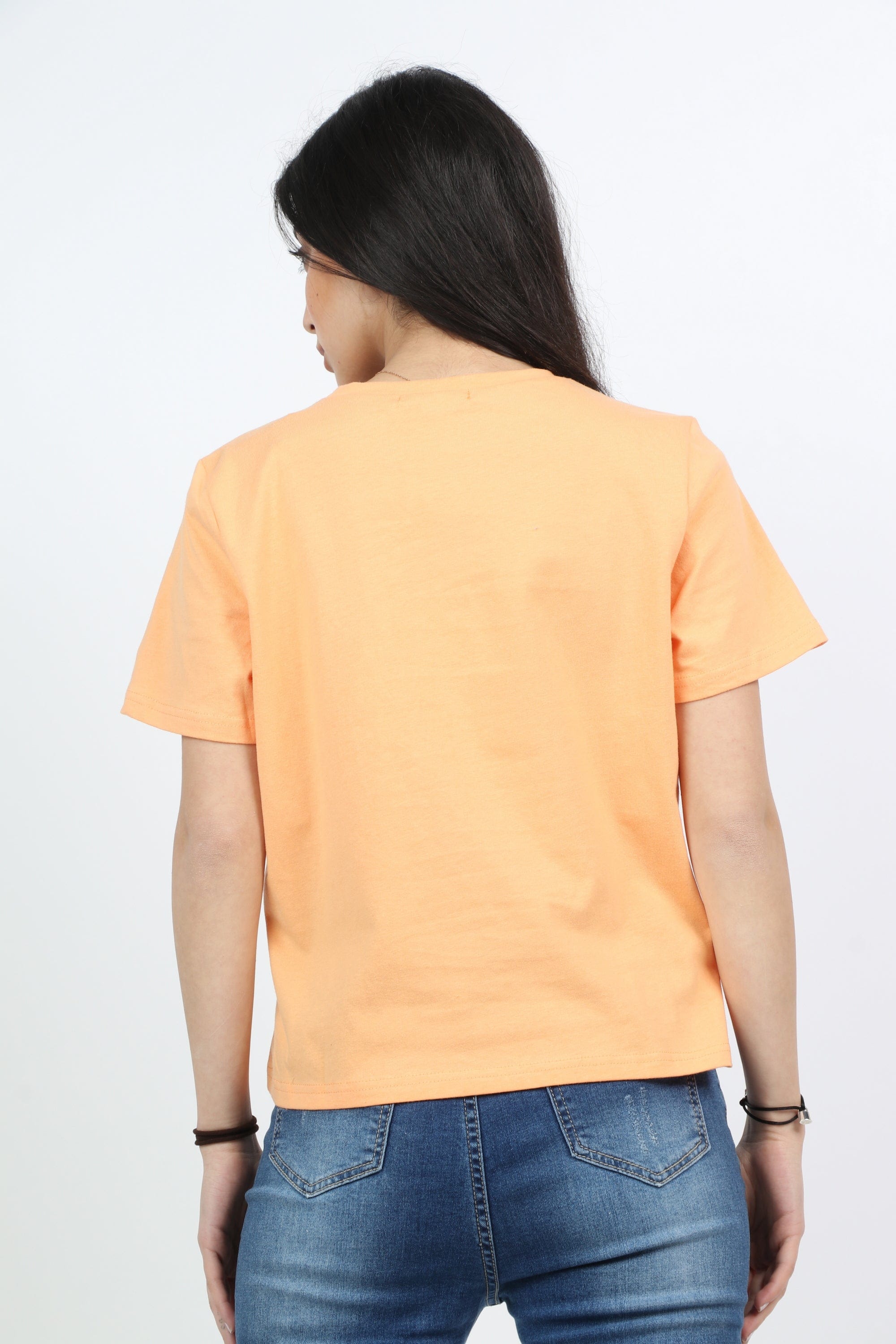 ميكا بلوزة قطن رقبة دائرية نص كم نسائي