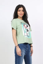 ميكا بلوزة قطن رقبة دائرية نص كم نسائي