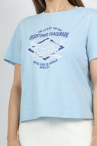 ميكا بلوزة كاجوال قطنية بفتحة دائرية كم قصير نسائي