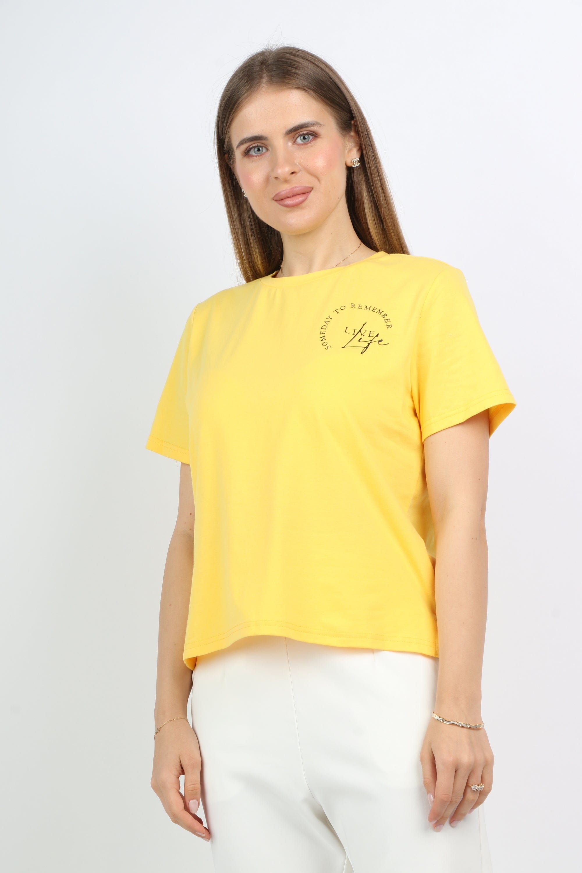 ميكا بلوزة قطنية كم قصير نسائي