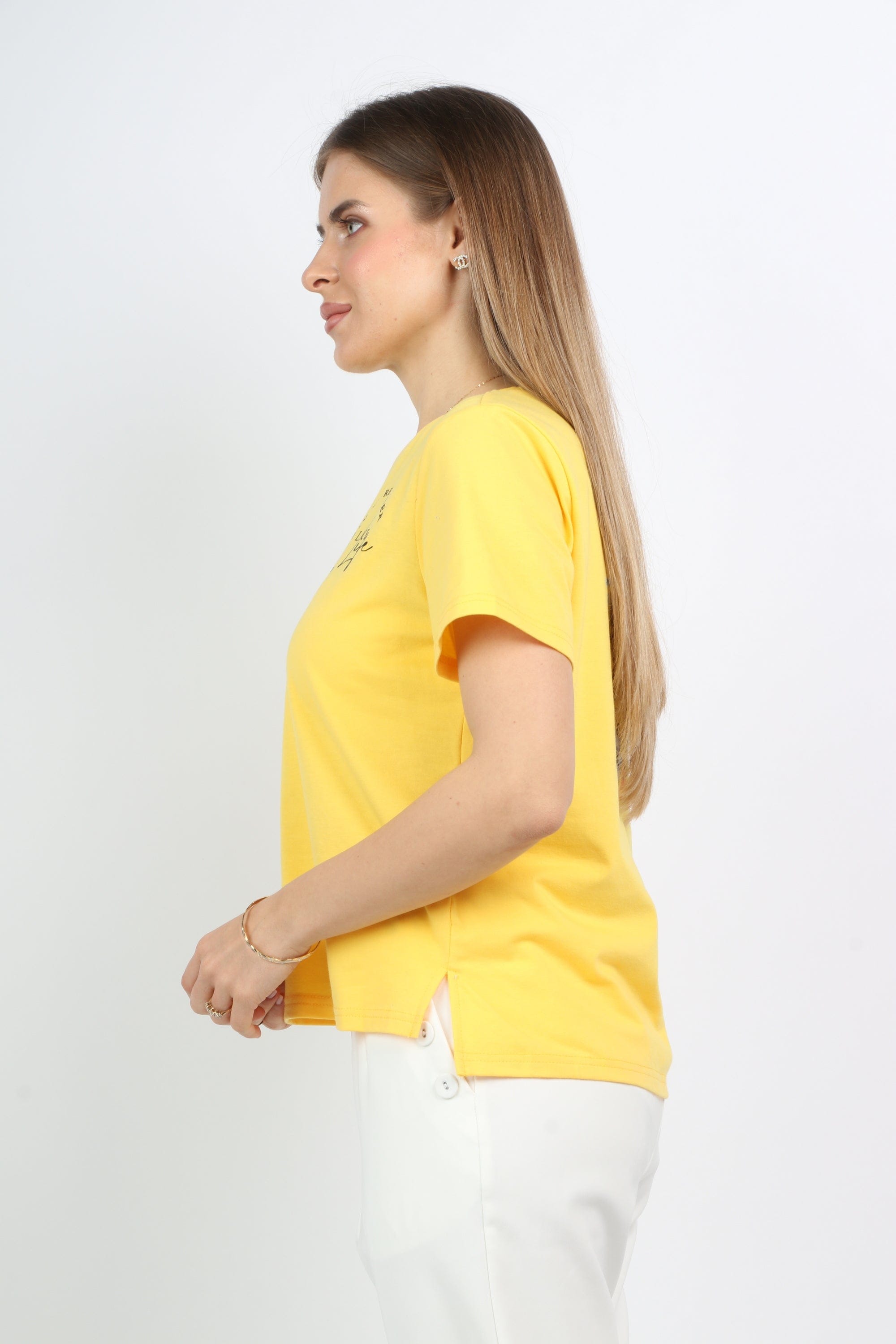 ميكا بلوزة قطنية كم قصير نسائي