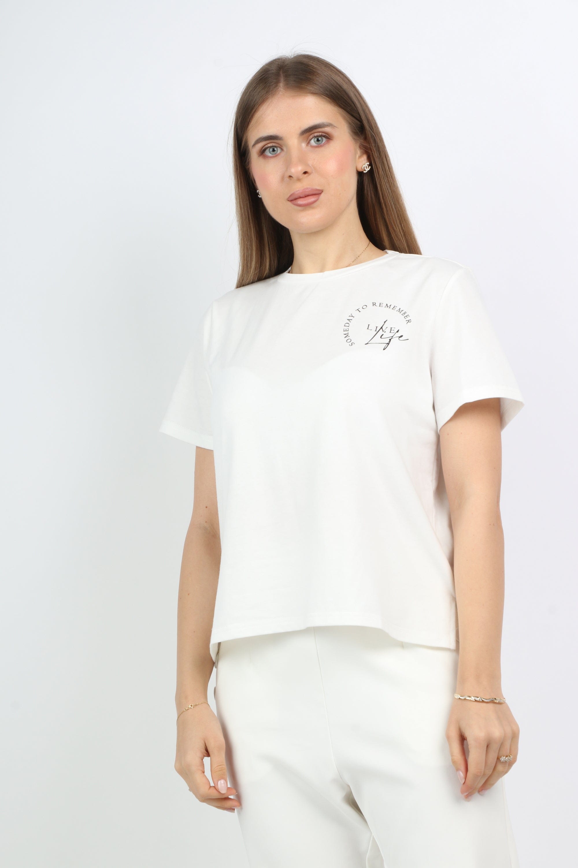 ميكا بلوزة قطنية كم قصير نسائي