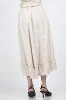 ميكا تنورة ميدي ملفوفة منقوشة بكشكش من الأطراف