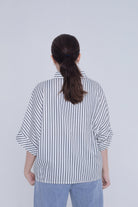 ميكا بلوزة مخططة بالطول 3/4 كم نسائي