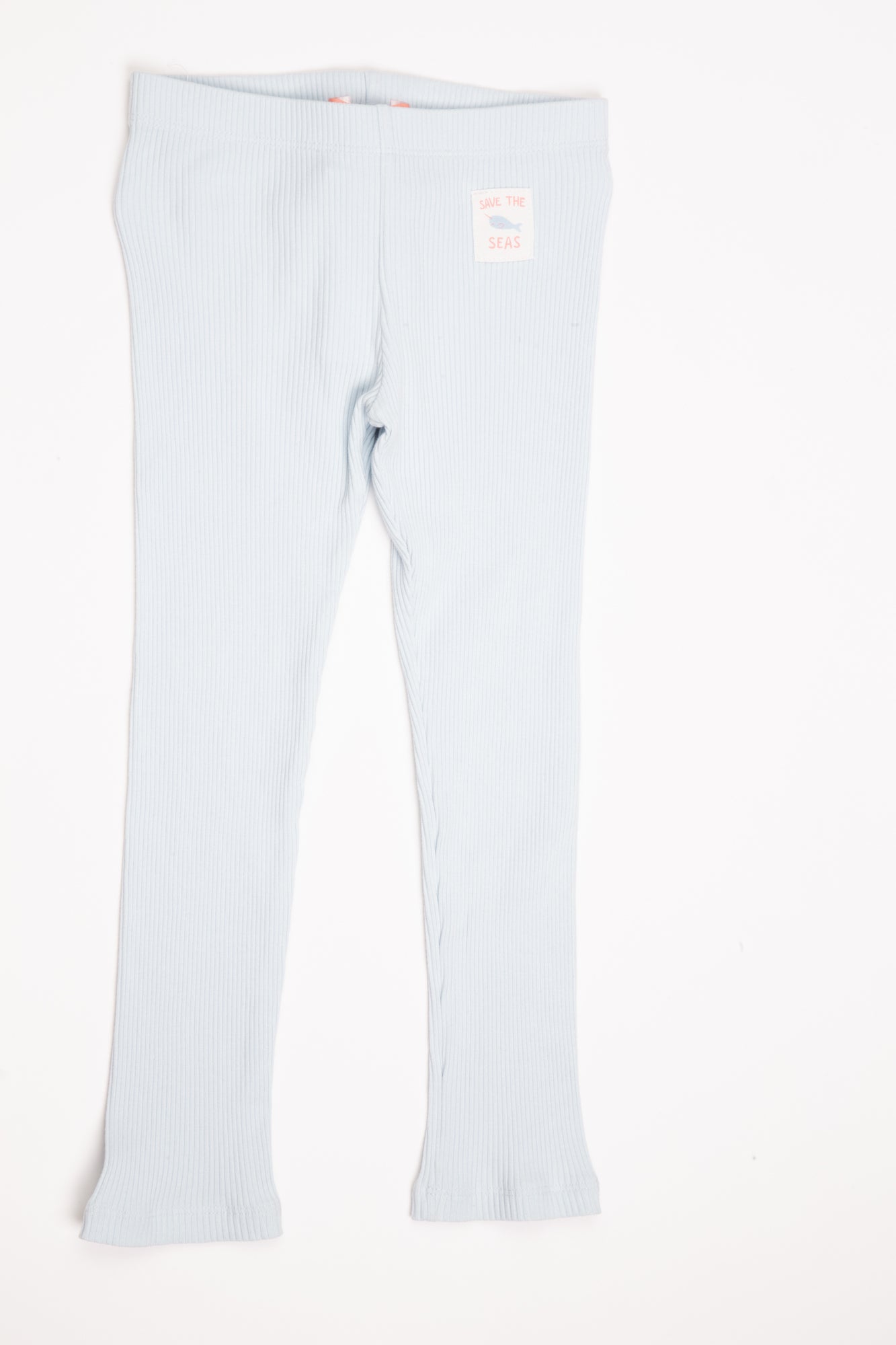 جينجرسنابس بنطلون بناتي مضلع خصر مرتفع أزرق