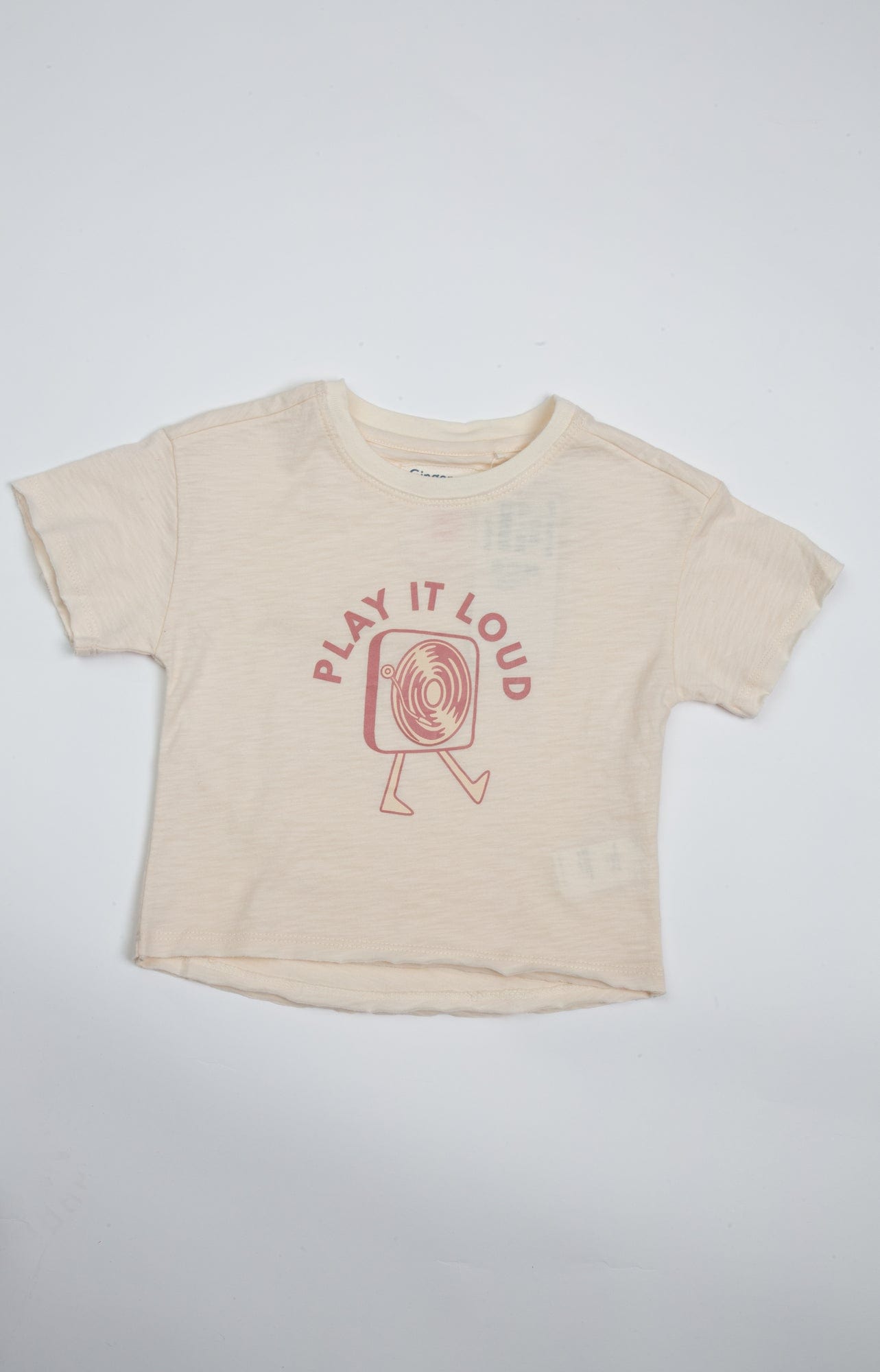 جينجرسنابس تي شيرت أولاد رضع بطبعة راديو البيج