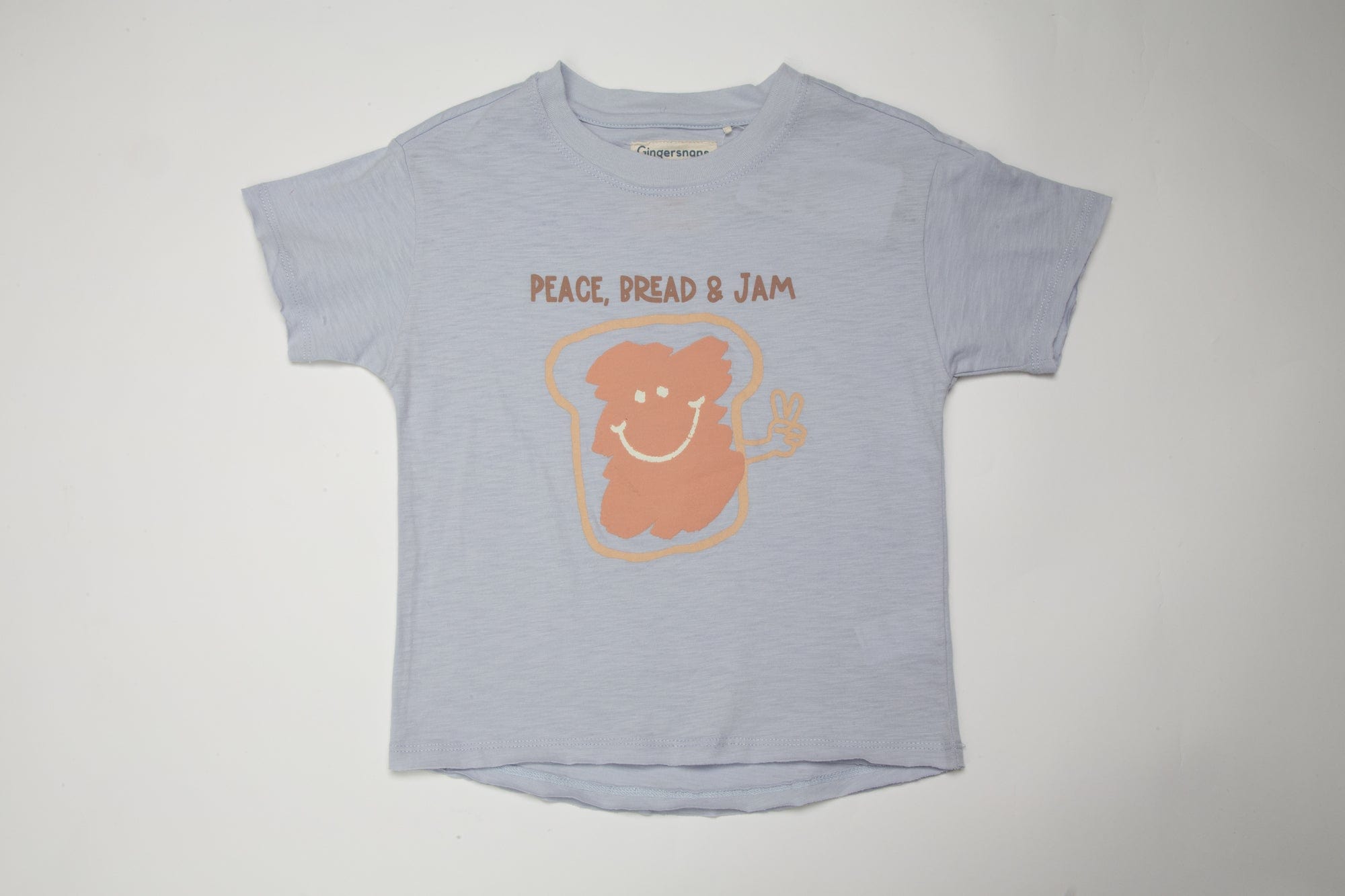 جينجرسنابس تي شيرت ولادي بطبعة جملة ورسمة أزرق