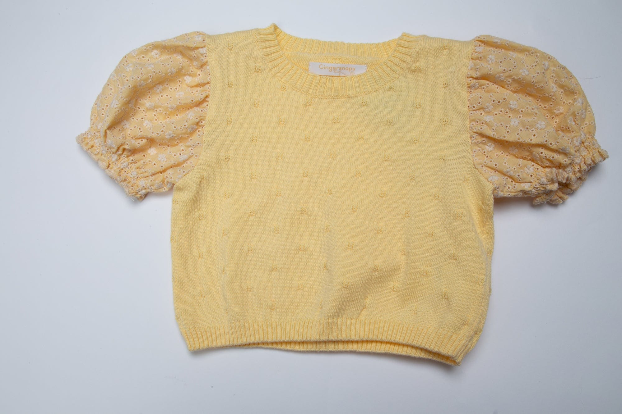 جينجرسنابس بلوزة كب منقوشة نص بطن بناتي رضع أصفر