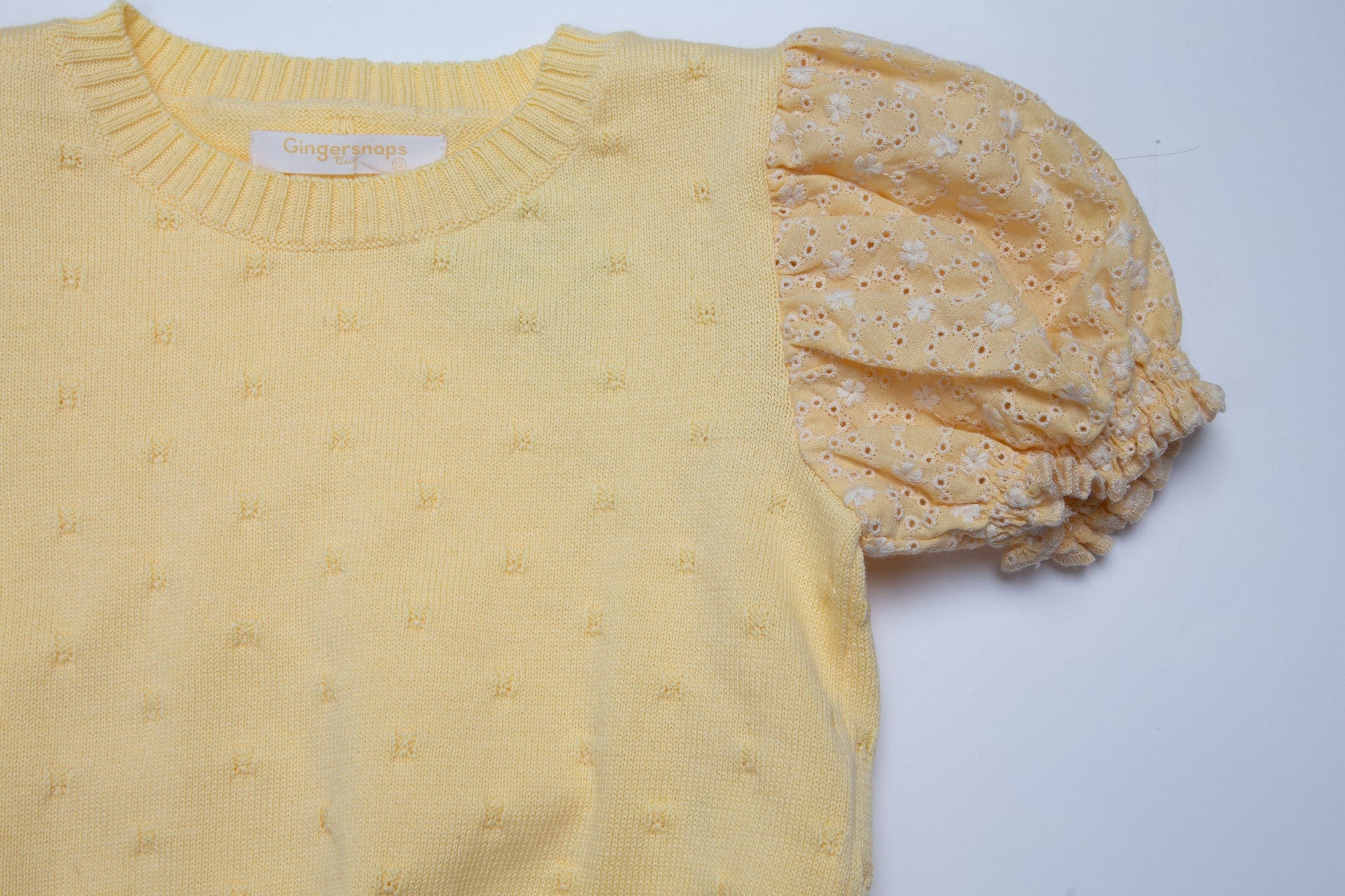 جينجرسنابس بلوزة كب منقوشة نص بطن بناتي رضع أصفر
