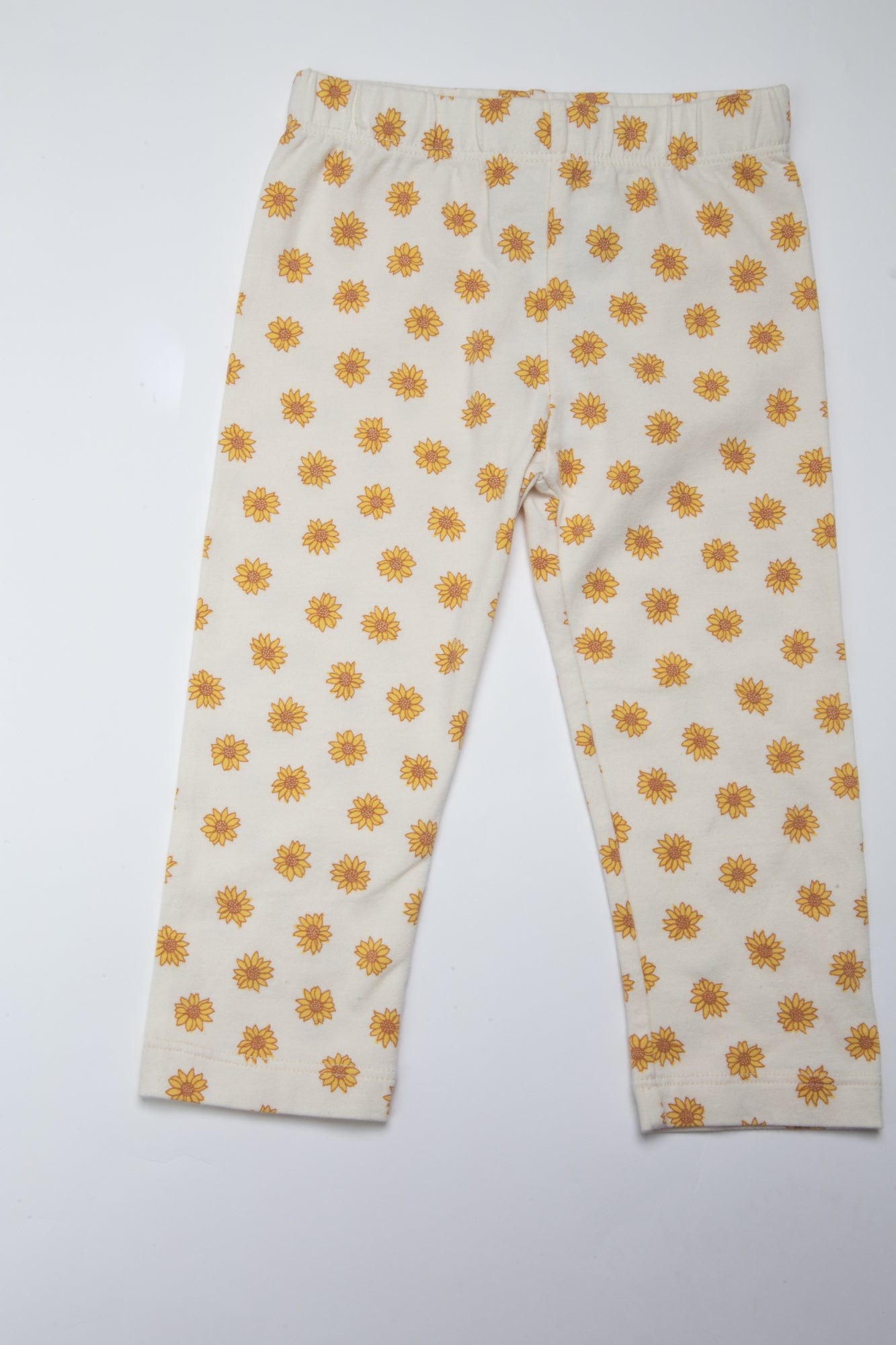 جينجرسنابس بنطلون ليقنز رضع بناتي بنمط عباد الشمس أبيض