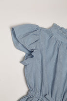 جينجرسنابس جمبسوت طويل نص كم مخصر برباط على الخصر بناتي أزرق